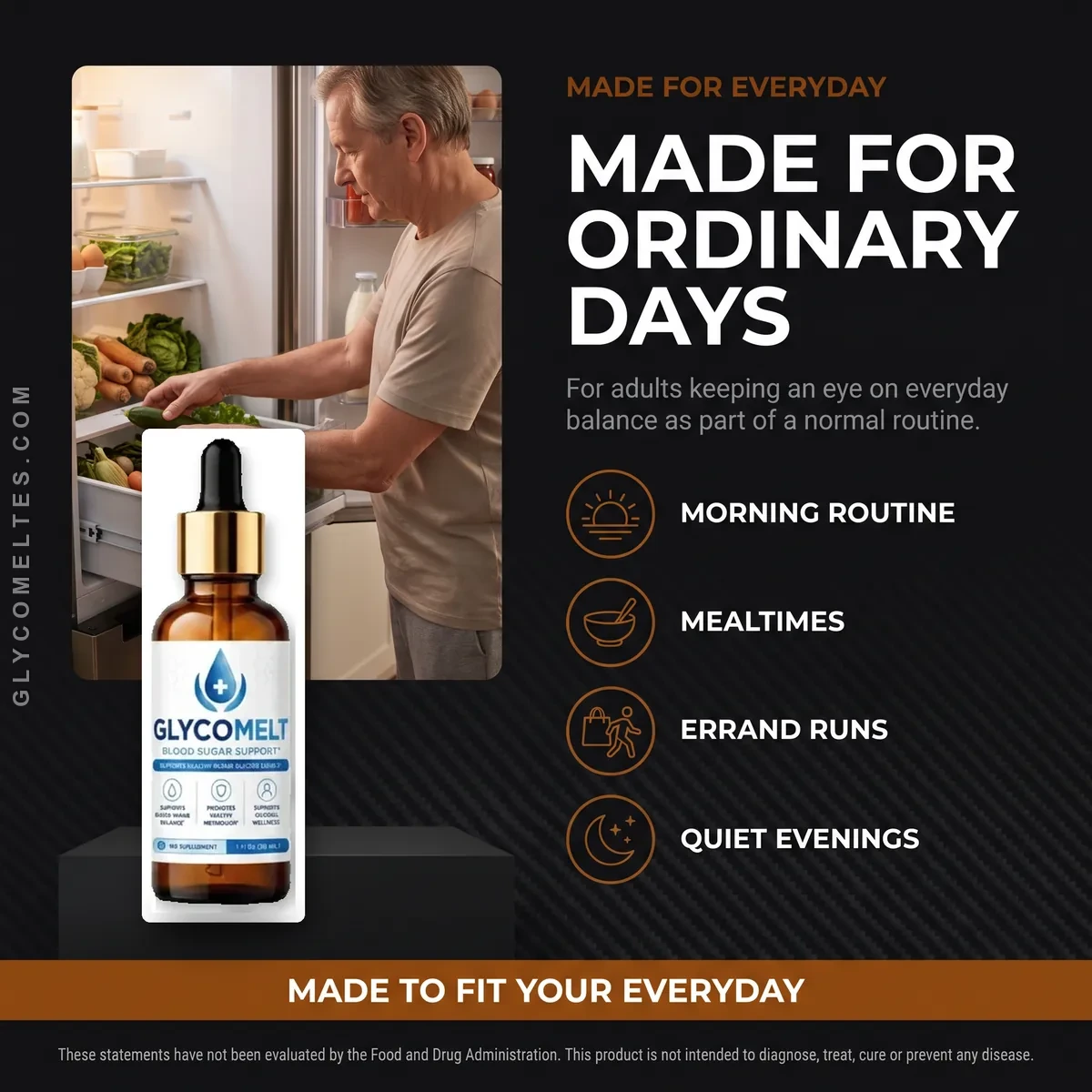 Who GlycoMelt is for: adults who want an easy daily blood sugar habit around meals, work and exercise